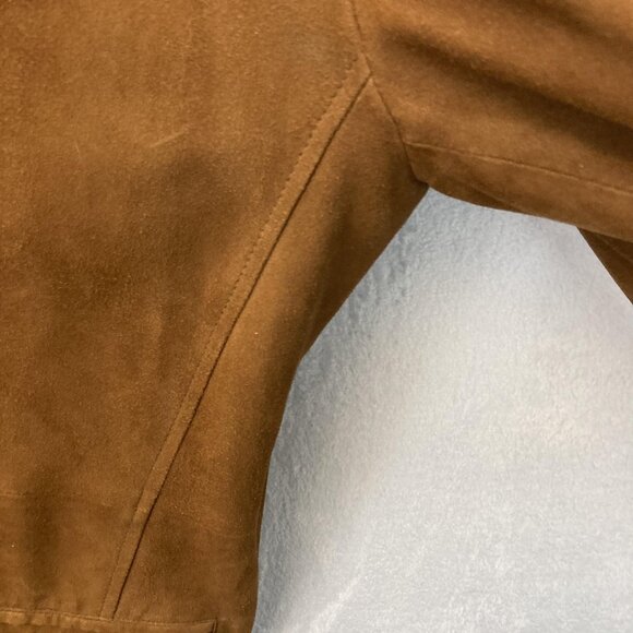 RARE Orvis Brown Suede Leather Field Jacket Mens 48 Sport Coat Throat Latch - Picture 8 of 16